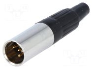 Connector: XLR mini; plug; male; PIN: 4; for cable; soldering NINIGI