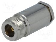 Connector: N; plug; female; straight; RG58; 5.5mm; soldering,clamp 