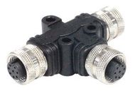 SENSOR SPLITTER, 8P M12 RCPT-2XM12 RCPT