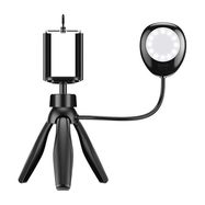 Phone holder/tripod APEXEL APL-JJ21FL with LED light (black), APEXEL