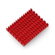 Heatsink 40x30x5mm for Raspberry Pi 4 with thermoconductive tape - red