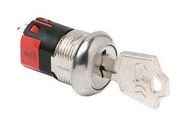 KEY OPERATED SW, DP3T, 45 DEG, 4A/125VAC