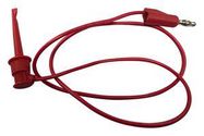 4MM BANANA PLUG-HOOK CLIP, RED, 600MM