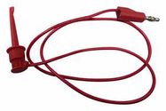 4MM BANANA PLUG-HOOK CLIP, RED, 900MM