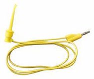 4MM BANANA PLUG-HOOK CLIP, YEL, 900MM