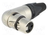 Connector: XLR; plug; female; PIN: 3; angled 90°; swivel; for cable NEUTRIK