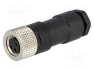 Connector: M8; female; PIN: 3; straight; for cable; plug; 4A; IP67 