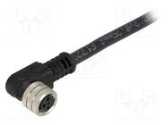 Connector: M8; female; PIN: 3; angled 90°; with lead; plug; 3A; IP67 