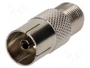 Adapter; F socket,coaxial 9.5mm socket TELESTE