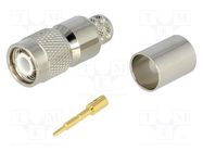 Connector: TNC; plug; male; straight; 50Ω; soldering,crimped; PTFE AMPHENOL RF