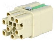 Connector: HDC; contact insert; female; 10A; 400V; Han Q; PIN: 13 HARTING