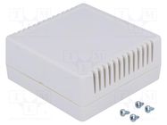 Enclosure: for alarms; X: 85mm; Y: 85mm; Z: 35.5mm; ABS; light grey 