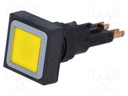 Switch: push-button; 16mm; Stabl.pos: 1; yellow; filament lamp EATON ELECTRIC