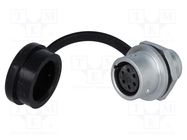 Socket; SF12; female; PIN: 6; IP67; 5A; soldering; 125V; 0.75mm2 WEIPU