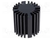 Heatsink: cast; LED; black; H: 50mm; aluminium; anodized; Ø: 50mm FISCHER ELEKTRONIK