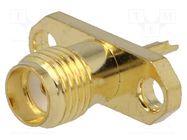 Connector: SMA; socket; female; straight; soldering; gold-plated 