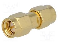 Coupler; SMA male,both sides; straight; 50Ω; PTFE; gold-plated 