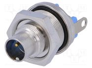 Connector: M9; socket; male; Plating: gold-plated; Urated: 60V; IP65 TE Connectivity