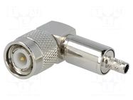 Connector: TNC; plug; male; 500V; angled 90°; 50Ω; crimped; POM AMPHENOL RF