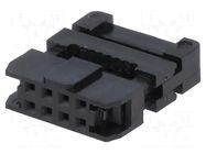 Connector: IDC; plug; female; PIN: 8; with cable clamp; IDC; 1mm AMPHENOL COMMUNICATIONS SOLUTIONS