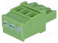 Pluggable terminal block; 5.08mm; ways: 3; angled 90°; plug; green XINYA