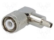 Plug; TNC; male; angled 90°; RG58; crimped; for cable 