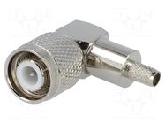 Connector: TNC; plug; male; angled 90°; RG58; crimped; for cable YIZN Jiangsu Tengyu Electronics co.