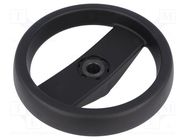 Knob; H: 51mm; polypropylene; Ømount.hole: 14mm; Øout: 160mm; 0÷80°C 