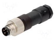 Connector: M8; male; PIN: 4; straight; for cable; plug; Nano-Change MOLEX