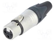 Connector: XLR; plug; female; PIN: 3; straight; for cable; soldering NEUTRIK