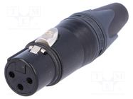 Connector: XLR; plug; female; PIN: 3; straight; for cable; soldering NEUTRIK