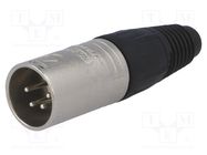 Connector: XLR; plug; male; PIN: 4; straight; for cable; soldering NEUTRIK