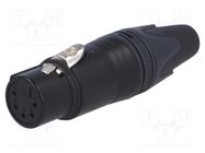 Connector: XLR; plug; female; PIN: 5; straight; for cable; soldering NEUTRIK