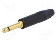 Connector: Jack 6,3mm; plug; male; mono; ways: 2; straight; black 