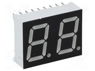 Display: LED; 7-segment; 14.2mm; 0.56"; No.char: 2; red; 15mcd; anode OPTO Plus LED