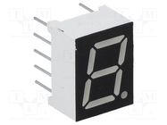 Display: LED; 7-segment; 9.9mm; 0.39"; No.char: 1; green; 140mcd OPTO Plus LED