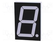 Display: LED; 7-segment; 56mm; 2.3"; No.char: 1; blue; 280mcd; anode OPTO Plus LED