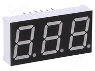 Display: LED; 7-segment; 14.2mm; 0.56"; No.char: 3; red; 8mcd; anode OPTO Plus LED