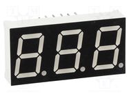 Display: LED; 7-segment; 14.2mm; 0.56"; No.char: 3; green; 160mcd OPTO Plus LED