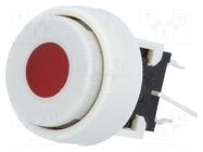 Switch: keypad; Pos: 2; DPDT; 0.1A/30VDC; white; LED; red; THT; 1.5N HIGHLY ELECTRIC