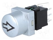 Switch: keypad; arrow; Pos: 2; DPDT; 0.1A/30VDC; silver; LED; green HIGHLY ELECTRIC