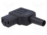 Connector: AC supply; plug; female; 10A; 250VAC; IEC 60320; C13 (F) 