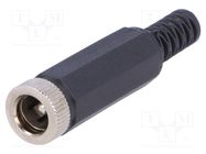 Connector: DC supply; plug; male; 5.5/2.5mm; 5.5mm; 2.5mm; straight 