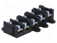 Terminal block; screw terminal; 1.5÷4mm2; 380V; ways: 5; black PAWBOL