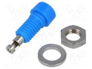 Connector: 2mm banana; socket; 10A; 60VDC; Overall len: 17mm; blue ELECTRO-PJP