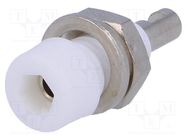 Connector: 2mm banana; socket; 10A; 60VDC; Overall len: 17mm; white ELECTRO-PJP