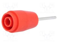 Connector: 4mm banana; socket; 25A; 1kV; red; nickel plated; PCB ELECTRO-PJP