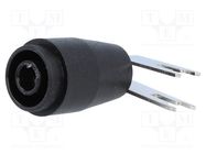 Connector: 4mm banana; socket; 25A; 1kV; black; nickel plated; PCB ELECTRO-PJP