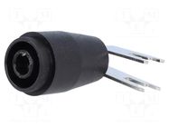 Connector: 4mm banana; socket; 25A; 1kV; black; nickel plated ELECTRO-PJP