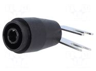 Connector: 4mm banana; socket; 25A; 1kV; black; nickel plated ELECTRO-PJP